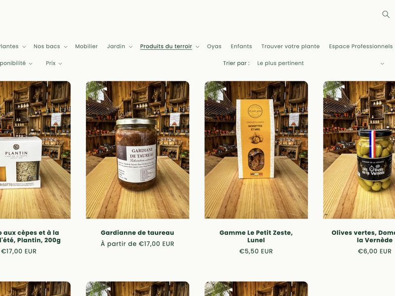Boutique en ligne de Pepisud, rayon produits du terroir